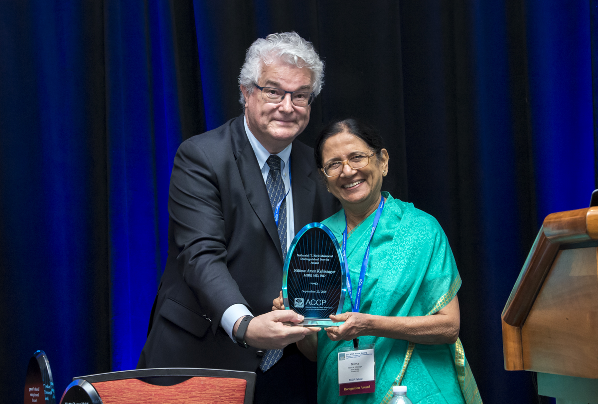 Dr. Nilima Arun Kshirsagar,  ACCP Nathaniel T. Kwit Memorial  Distinguished Service Award